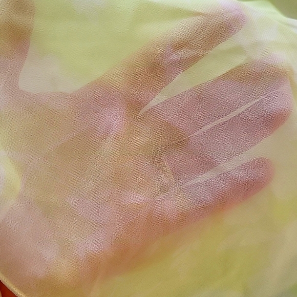 GRACE ELEMENTS SKIRT SZ 2P GREEN/WHITE TWO LAYER PANEL   BIAS STRIPE FLORAL - Picture 7 of 9